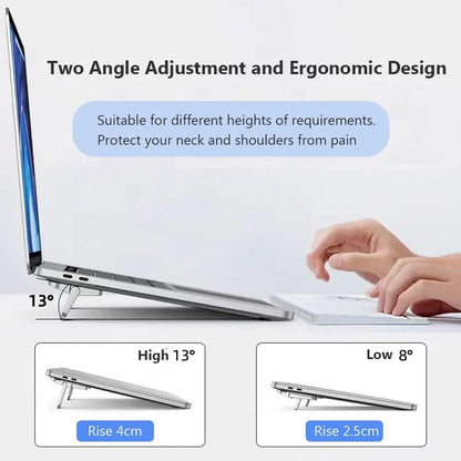 Supporto pieghevole per laptop ergonomico portatile - Alzatina regolabile in lega di zinco con design di raffreddamento