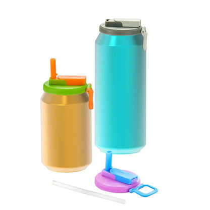 Wiederverwendbare Getr?nkedosen-Deckelabdeckung mit Silikon-Strohhalm - BPA-freie auslaufsichere Dosenabdeckungen für Standard 12oz-Dosen
