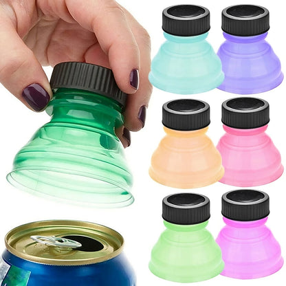 6 Pack Reusable Soda Can Lids Spill Proof Can Covers for Beer Soda and Beverages with Air Tight Seal
