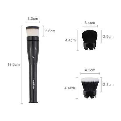 Pennello da Trucco Elettrico Rotante 3-in-1 con Vibrazione - Applicatore Cosmetico Automatico con Testine Intercambiabili