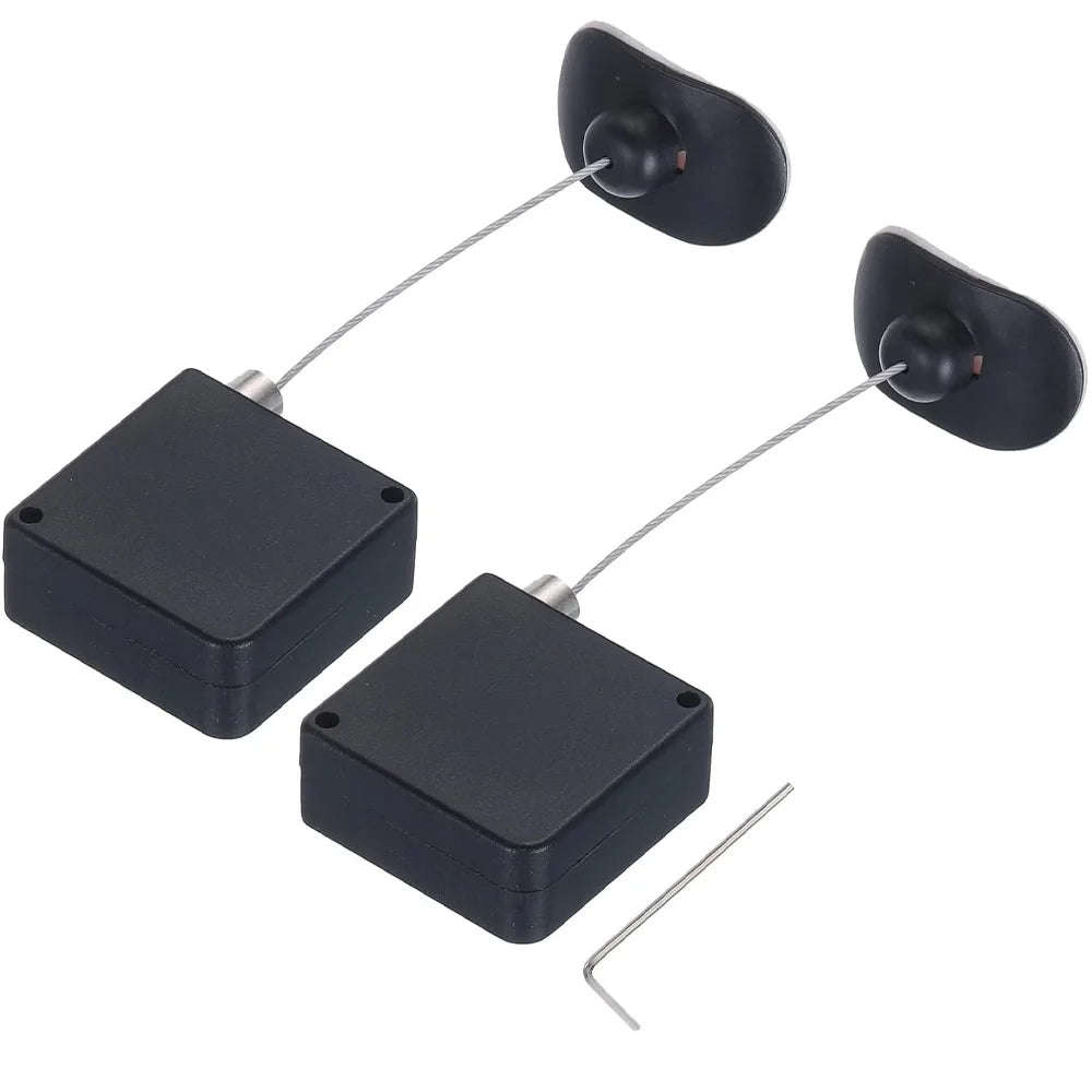 Fecho de Cabo para Controlo Remoto de Cabeceira - Corrente de Segurança Retrátil Anti-Perda de 2m para Comandos de TV, Jogos e Ar Condicionado (Pack de 2)
