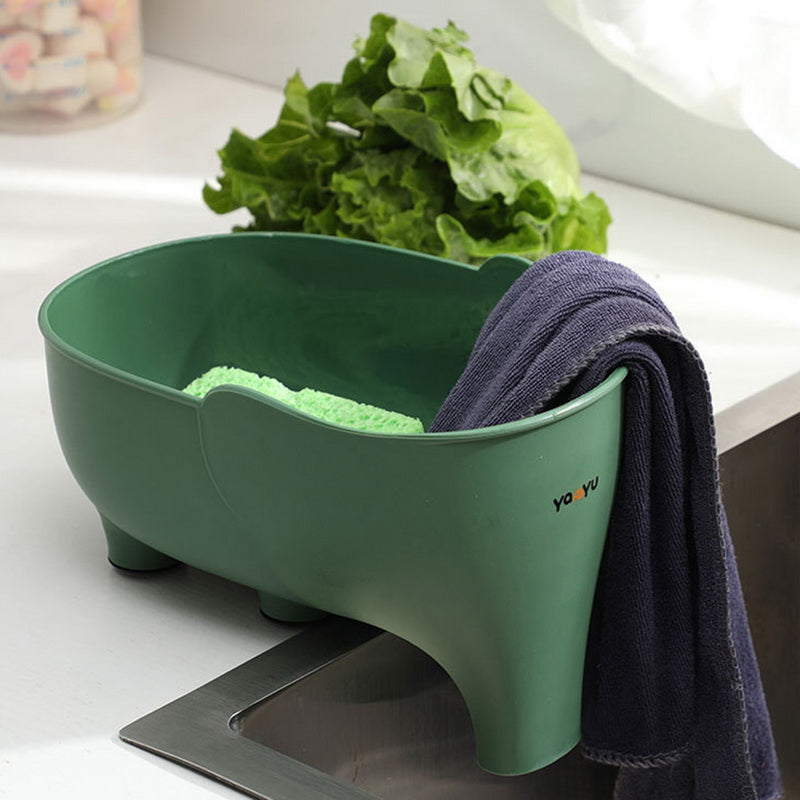 かわいい象の形をしたキッチンシンク排水バスケット2個セット - 多機能フードストレーナー＆野菜洗いバスケットセット
