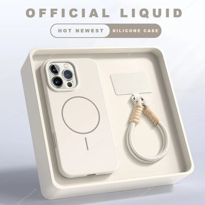 Custodia per Telefono Magnetica con Cinghia - Custodia per iPhone Compatibile con MagSafe con Cinghia Rimovibile per Trasporto Senza Mani