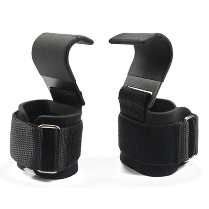 Ganci per Sollevamento Pesi Robusti con Cinghia da Polso Imbottita - Supporto Antiscivolo per Stacchi da Terra, Trazioni e Rematori