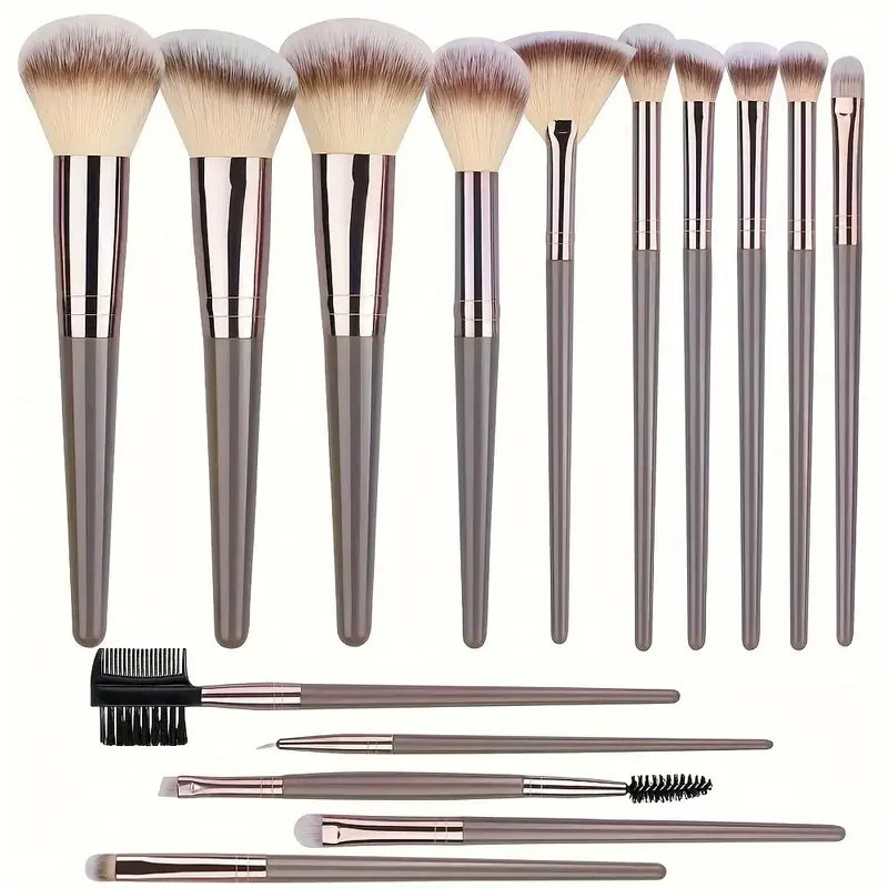 Set Kuas Rias Profesional - 3-20 Kuas Lengkap untuk Aplikasi Alas Bedak, Perona Mata, Perona Pipi, Highlighter, dan Concealer yang Sempurna