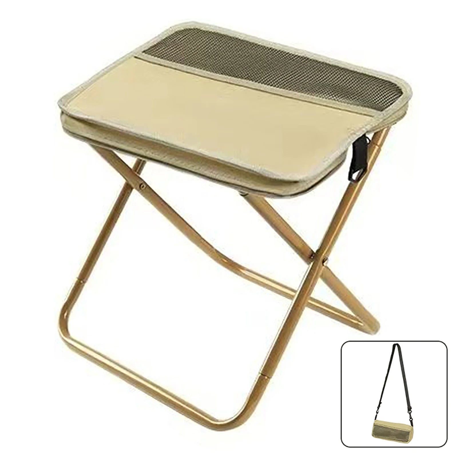 Sgabello Zaino Pieghevole - Sedia da Campeggio Portatile 2-in-1 Leggera con Borsa di Immagazzinaggio per Attività all'Aperto