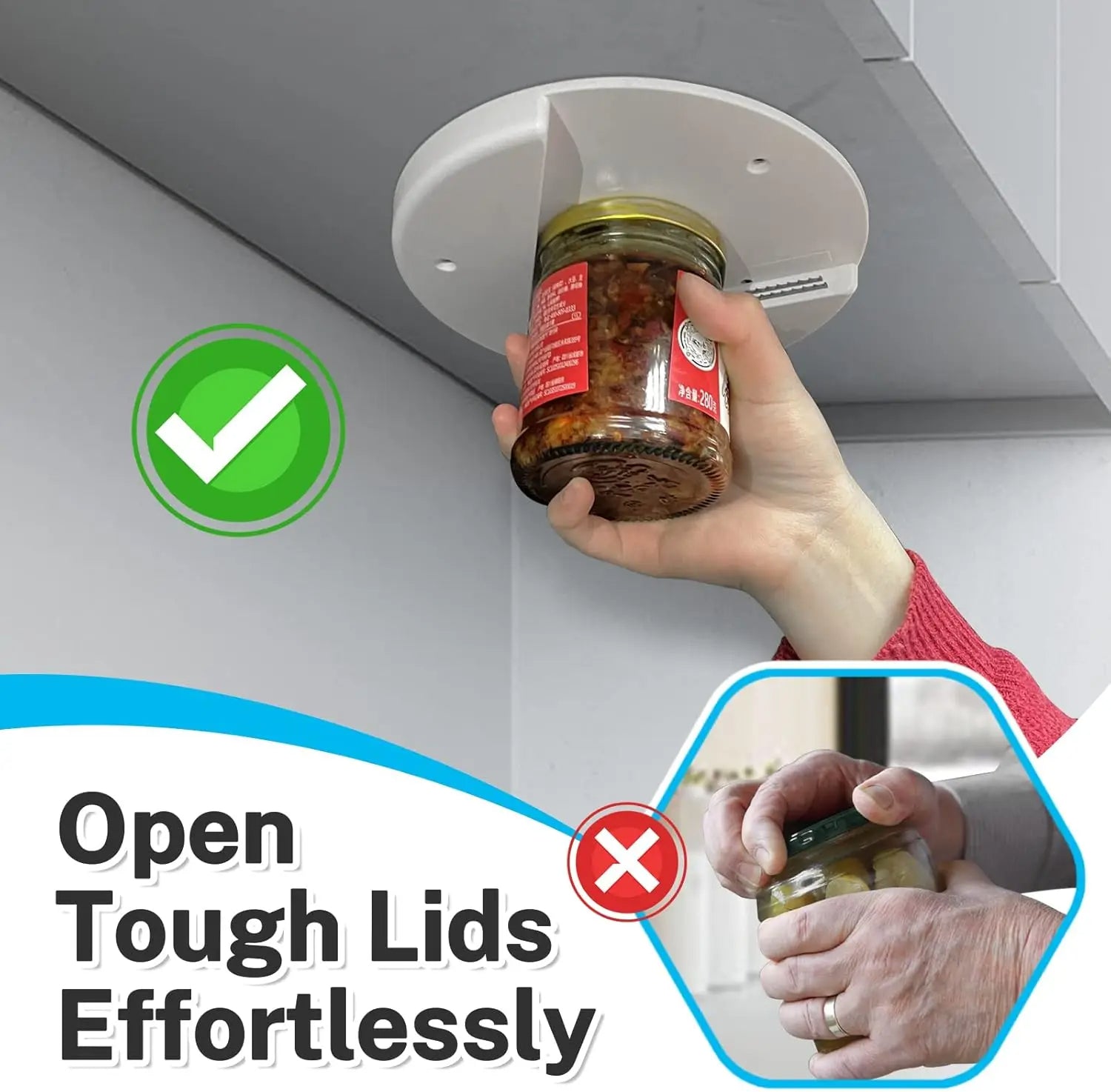 Adjustable Jar Opener Under Cabinet
