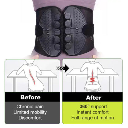 Adjustable Lumbar Support Belt Double Pull Unisex Back Brace for Posture Correction and Pain Relief
