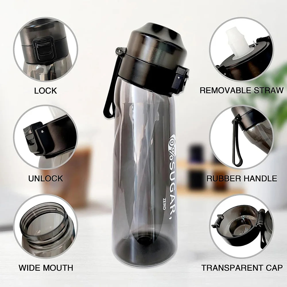 Air Up Flavored Water Bottle 650ml with 7 Fruit Fragrance Pods Sugar Free Zero Calorie Scent Based Hydration System Blue
