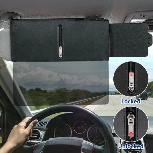 Anti Glare Polarized Sun Visor Extender for Cars Universal Clip On UV Protection Sun Blocker Black
