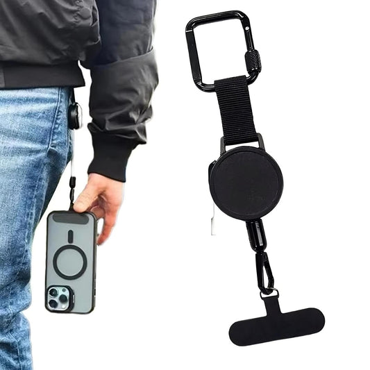 Anti Theft Retractable Phone Strap Lanyard with Carabiner Clip Universal Hands Free Cell Phone Tether for Outdoor Activities
