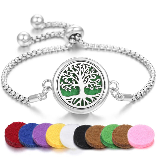 Aromatherapy Scent Bracelet Essential Oil Diffuser Locket Jewelry Black
