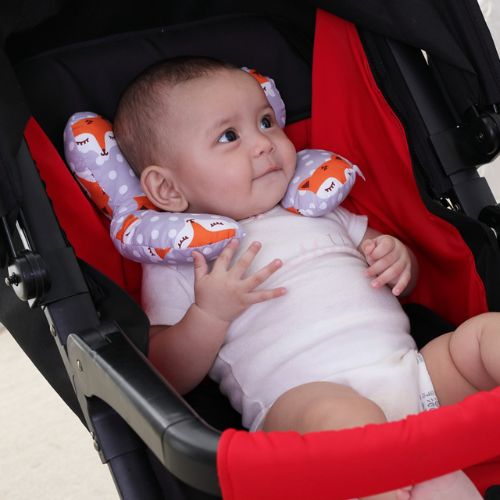 Baby Travel Pillow U Shape Infant Head and Neck Support for Car Seat and Stroller Gray
