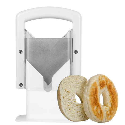Dayanıklı, yüksek kaliteli malzemelerden üretilen Bagel Ekmek Dilimleyici, simit, ekmek ve çörekleri eşit ve güvenli bir şekilde dilimlemek için tasarlanmıştır, kullanımı ve temizliği kolaydır.