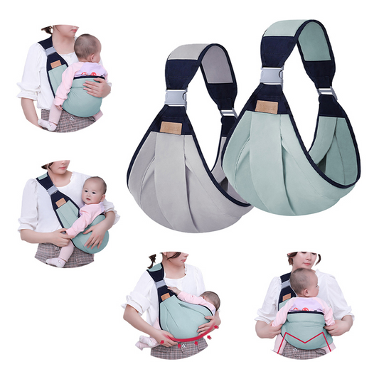 Breathable Mesh Baby Shoulder Carrier Wrap Ergonomic Newborn to Toddler Sling with Padded Shoulders Gray
