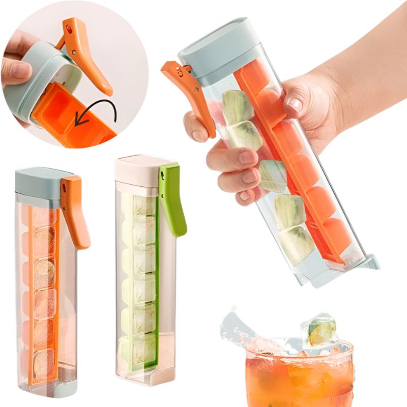 Compact Ice Cube Maker Handle Tray
