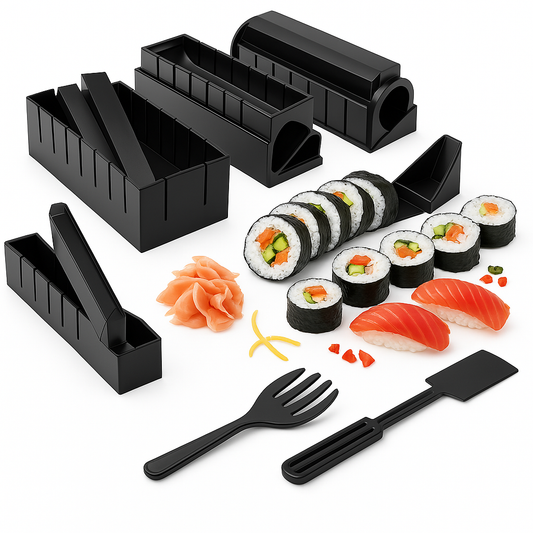 DIY Sushi Maker Kit Complete Sushi Rolling Kit with Mold Fork and Spatula for Homemade Sushi
