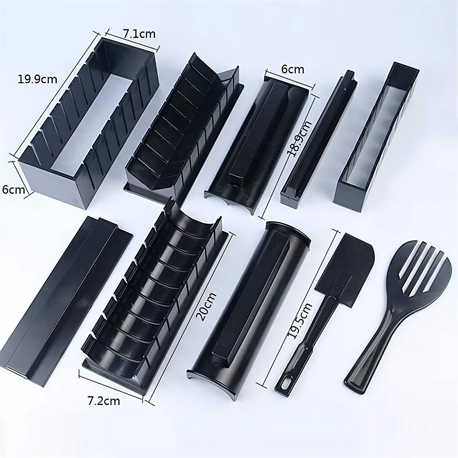 DIY Sushi Rolling Kit Complete Maker Set with Mold Fork and Spatula for Homemade Sushi
