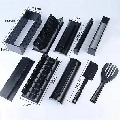 DIY Sushi Rolling Kit Complete Maker Set with Mold Fork and Spatula for Homemade Sushi
