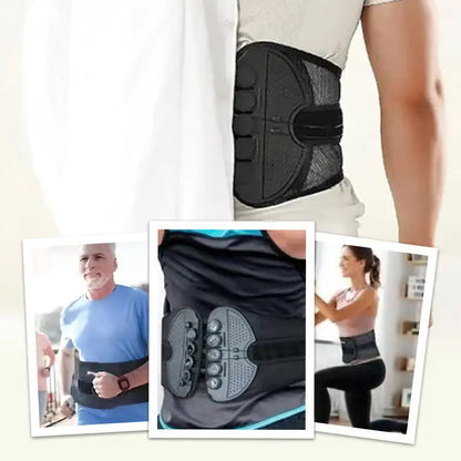 Double Pull Lumbar Support Belt Adjustable Unisex Back Brace for Posture Correction and Pain Relief
