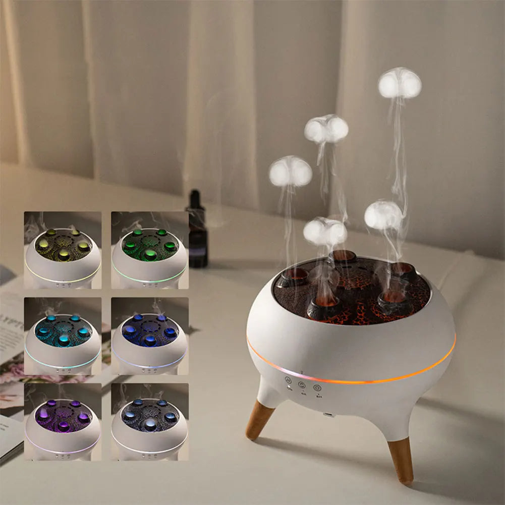 Dynamic Essential Oil Diffuser and Jellyfish Air Humidifier with 7 LED Lights and Remote Control

