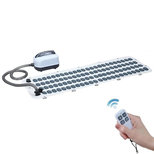 Electric Bubble Massage Mat with Remote Control Full Body Waterproof Spa Bath Mat with 114 Air Jets 6 Speed Adjustable Bubbles Anti Slip Suction Cups and Ergonomic Pillow for Home Hydrotherapy

