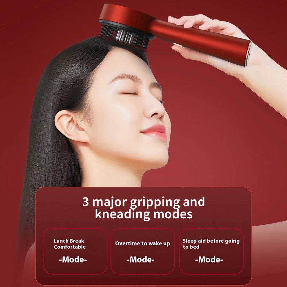 Electric Scalp Hair Massager with Red Light Therapy and Oil Applicator for Full Hair Growth
