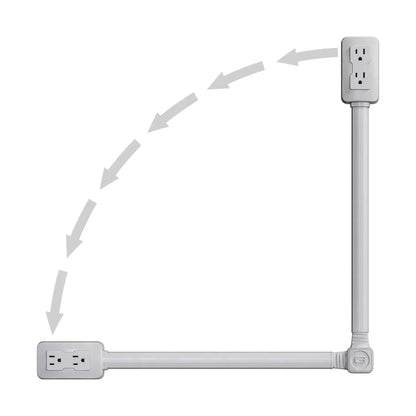 Electrical Outlet Extender Adjustable Power Socket Extension Cord for Hard to Reach Areas Behind Furniture
