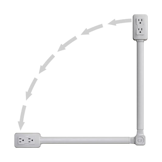 Electrical Outlet Extender Adjustable Power Socket Extension Cord for Hard to Reach Areas Behind Furniture
