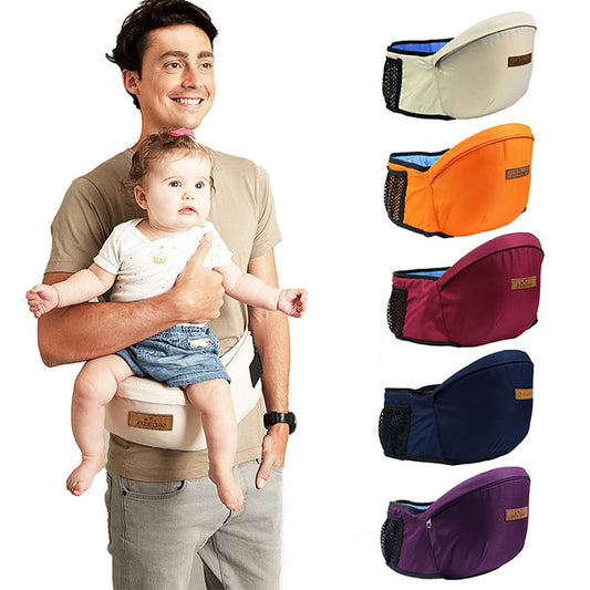 Ergonomic Baby Waist Seat Hip Carrier with Back Support for Hands Free Parenting Gray
