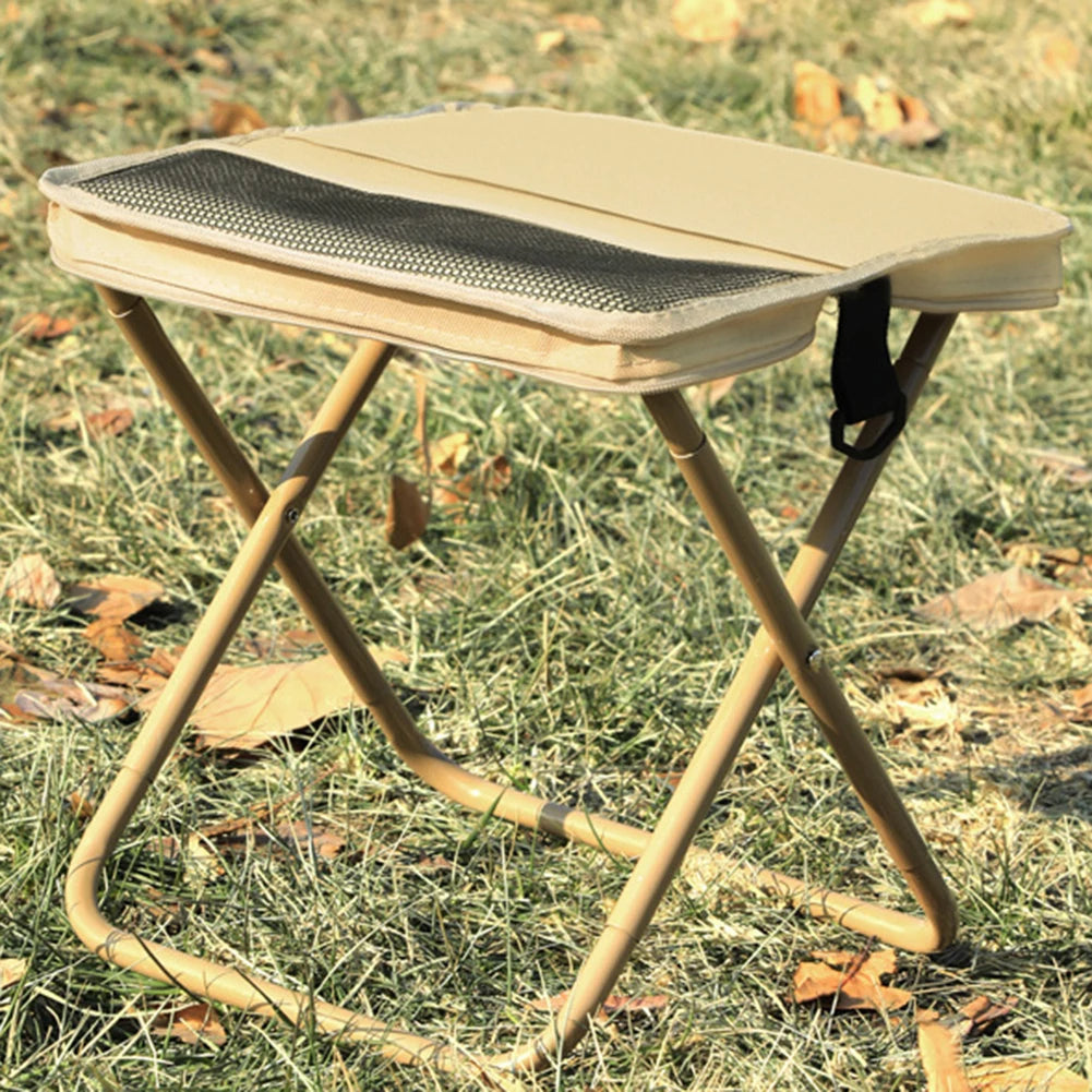 Sgabello pieghevole a zaino, portatile, 2 in 1, sedia da campeggio leggera con borsa portaoggetti per attività all'aperto, blu
