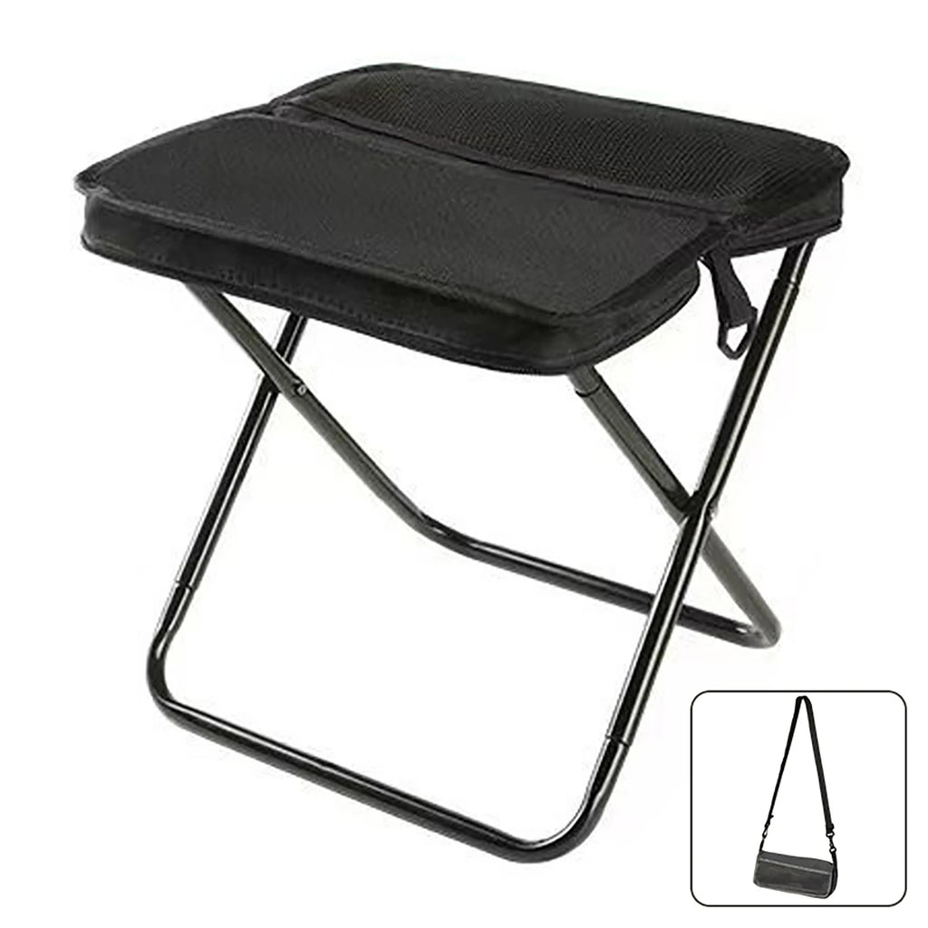 Sgabello pieghevole a zaino, portatile, 2 in 1, sedia da campeggio leggera con borsa portaoggetti per attività all'aperto. Generale
