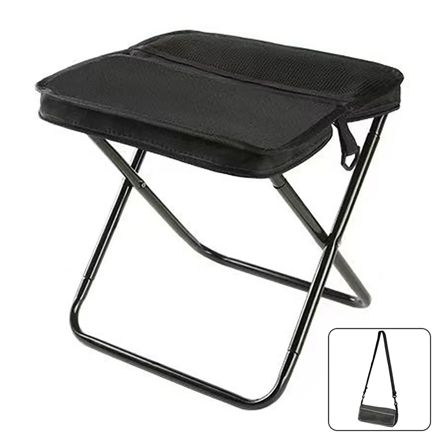 Foldable Backpack Stool Portable 2 in 1 Lightweight Camping Chair with Storage Bag for Outdoor Activities General
