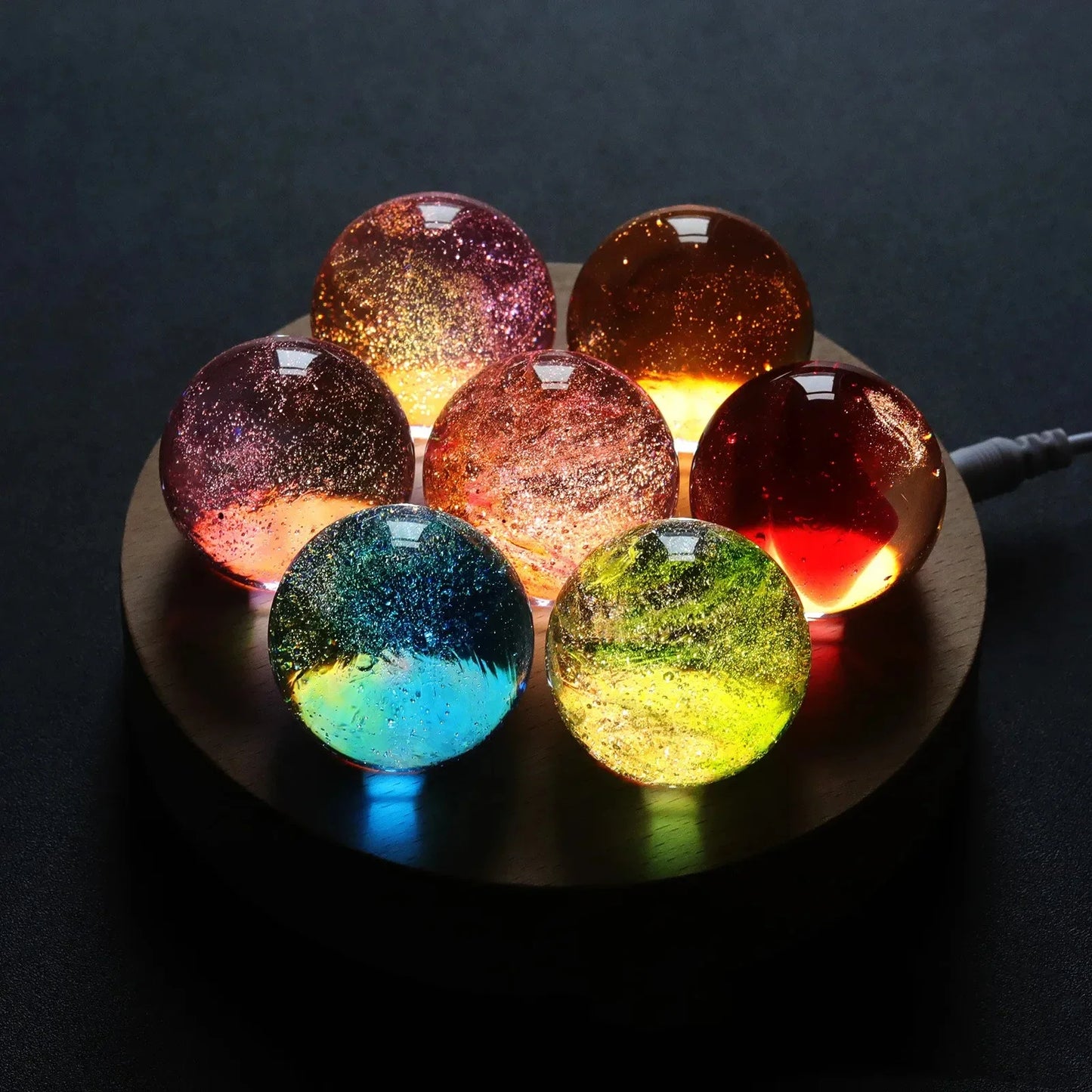 Glass Crystal Decor Balls 7 Color
