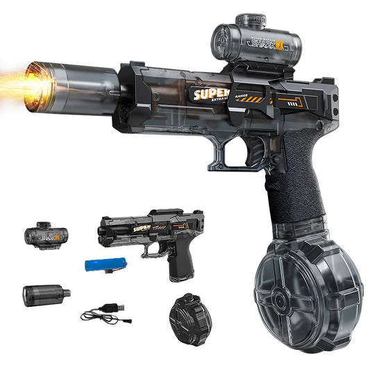 Glow LED Water Gun Automatic Electric Light Up Water Blaster for Kids Blue
