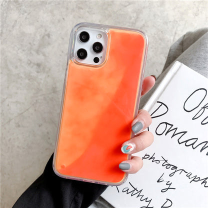 Glow in the Dark Liquid Glitter Luminous Quicksand iPhone Case with Shockproof Protection
