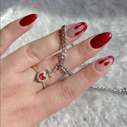 Heart Ring and Sword Bracelet Set for Couples Matching Symbolic Jewelry Gift Set Rose Gold
