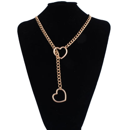 Heart Slip Chain Necklace Adjustable Sexy Heart Choker Necklace for Women General
