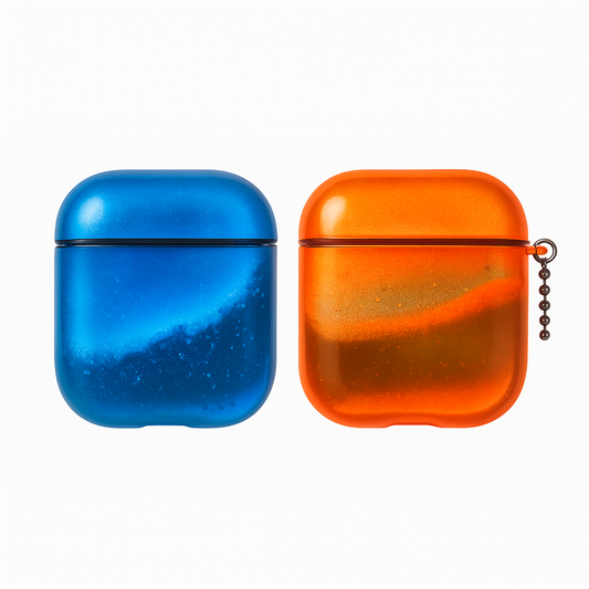 Luminous Quicksand AirPods Case Glow in the Dark Protective Cover with Moving Liquid Sand for AirPods Pro 4 3 2 and Original Models
