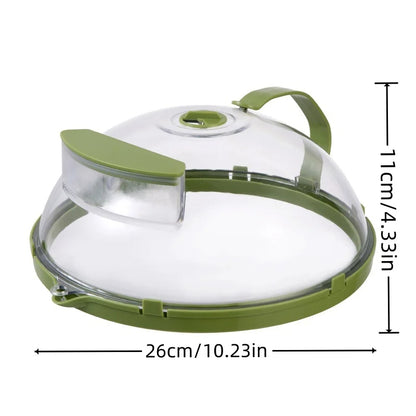 Microwave Food Cover with Water Steamer 10 Inch Heat Resistant Splatter Guard with Handle Yellow
