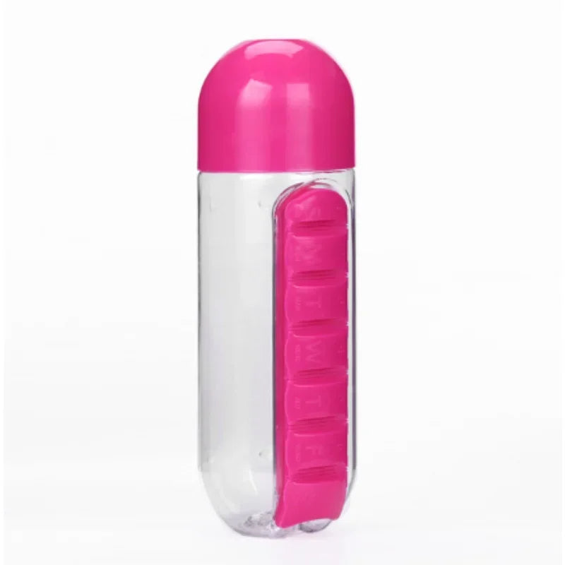 Sports Water Bottle With Pill Organizer

