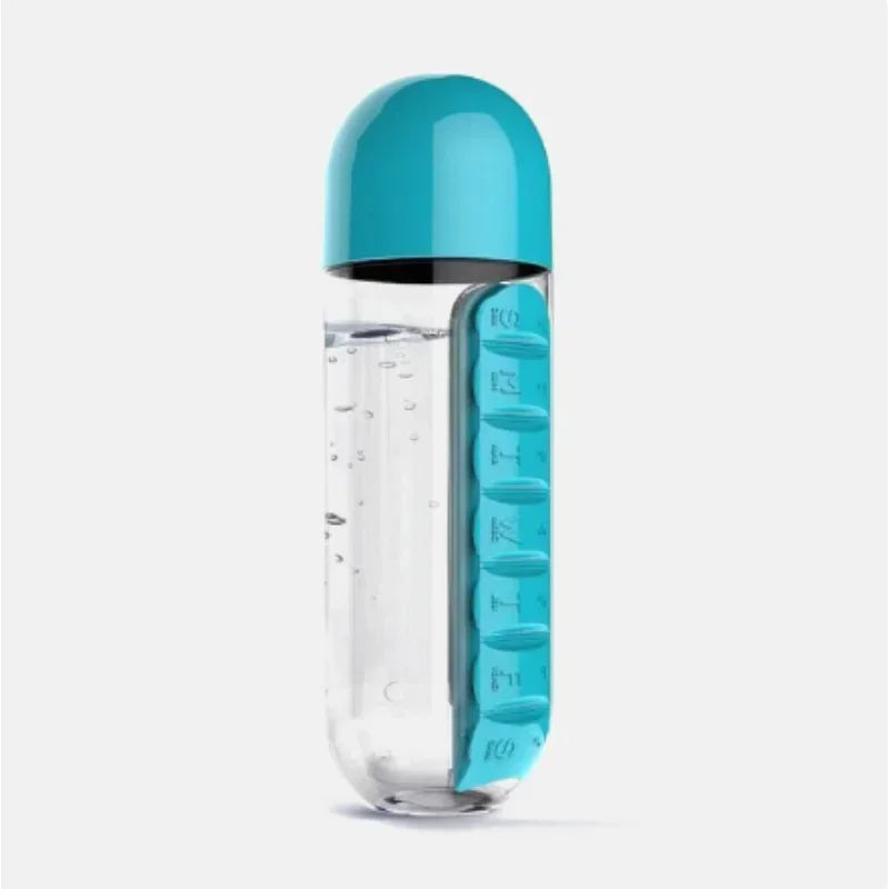 Travel Water Bottle With Pill Organizer
