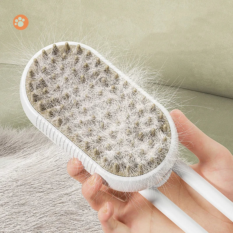 3 in 1 Cat Steam Brush päivitetty versio yhdistää höyrytys-, harjaus- ja ryppyjä poistavat toiminnot, valmistettu korkealaatuisista materiaaleista, turvallinen ja tehokas lemmikkieläinten hoitoon.
