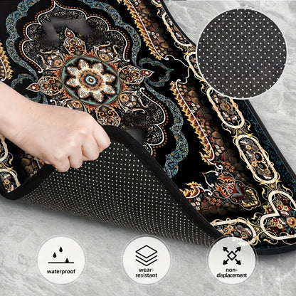Non Slip Persian Rug Car Mats Luxury Oriental Floor Mats Set of 4 Universal Fit All Weather Protection
