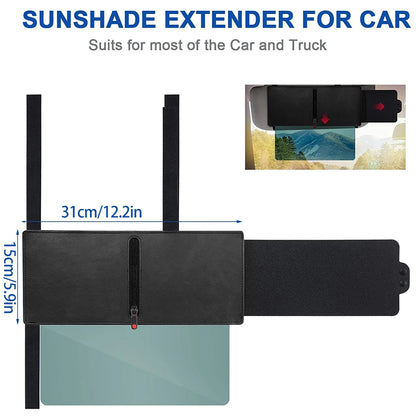 Polarized Sun Visor Extender Anti Glare for Cars Universal Clip On UV Protection Sun Blocker Smoke
