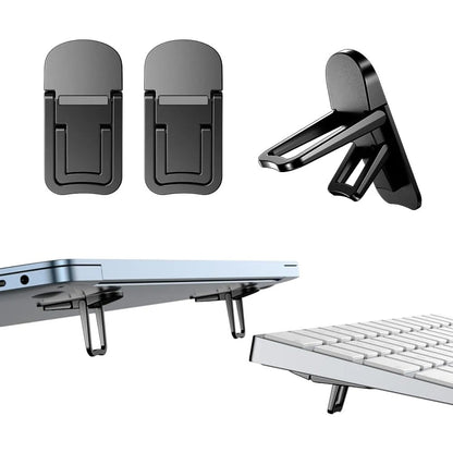 Set of black desk clamp holders on a white background