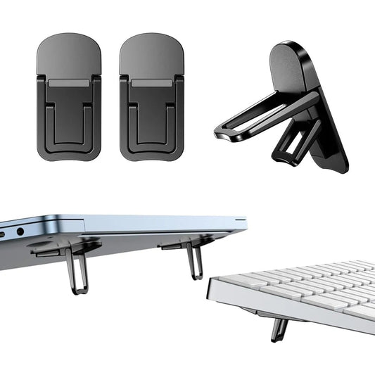 Set of black desk clamp holders on a white background