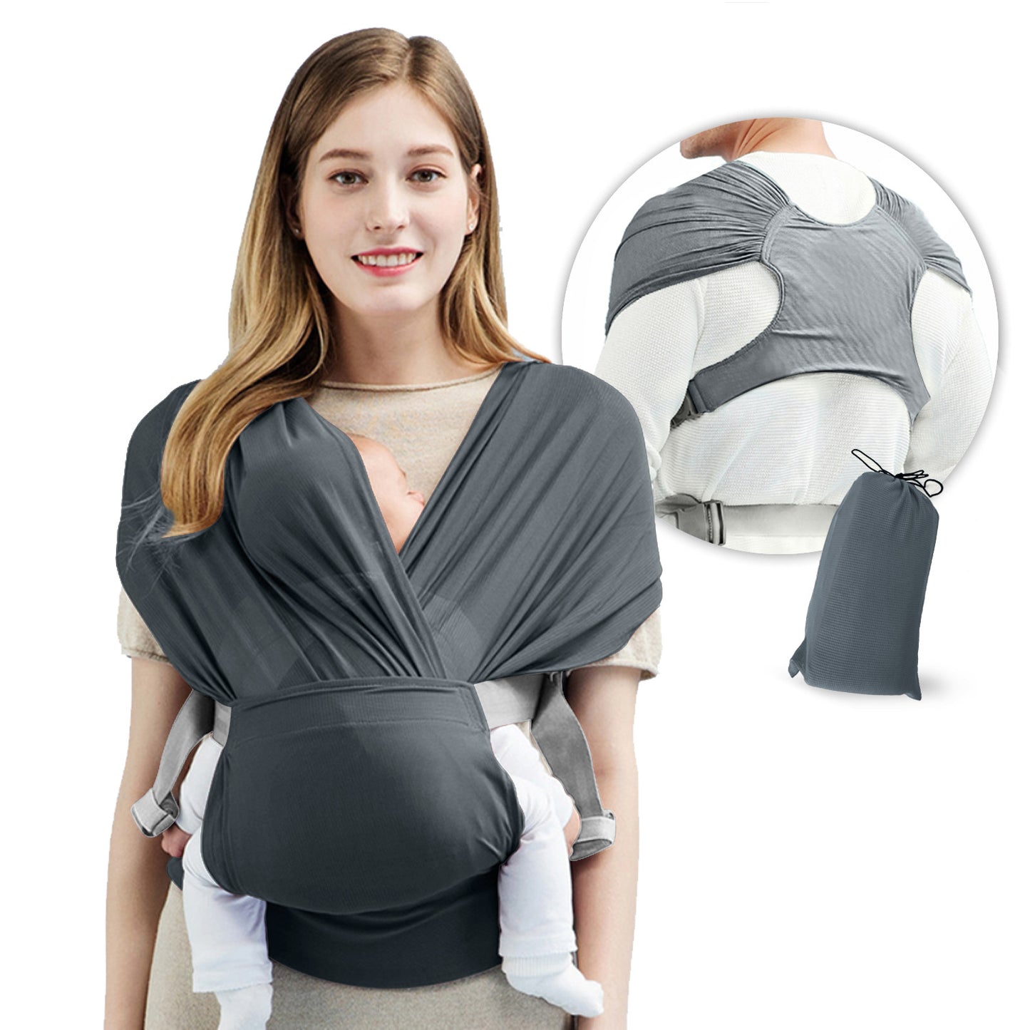 Premium Stretchy Baby Sling Wrap Carrier for Newborns and Infants Brown
