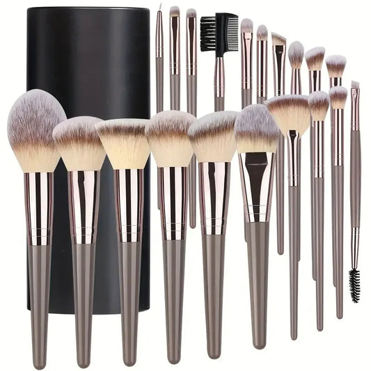 Professional Makeup Brush Set Complete 3 20 Piece Kit for Flawless Foundation Eyeshadow Blush Highlighter and Concealer Application Black
