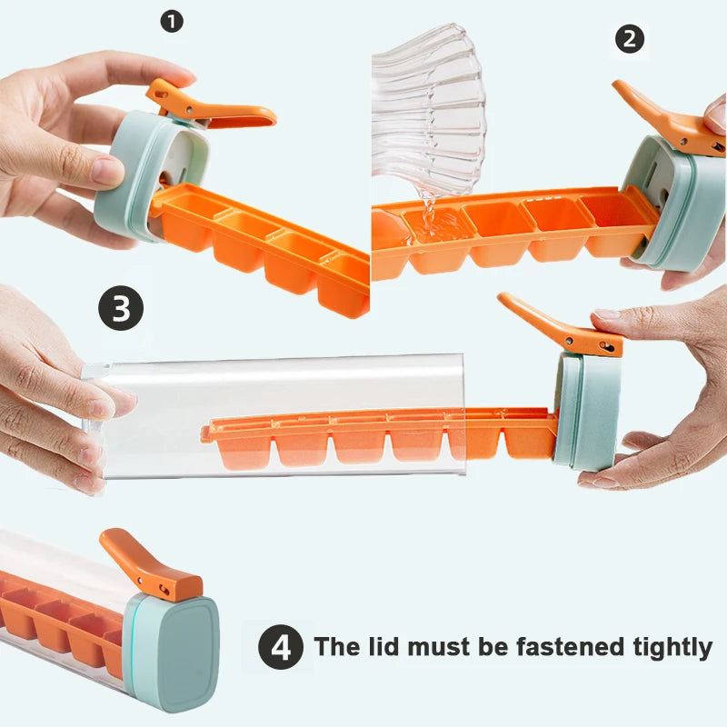 Travel Friendly Ice Cube Maker Handle Tray